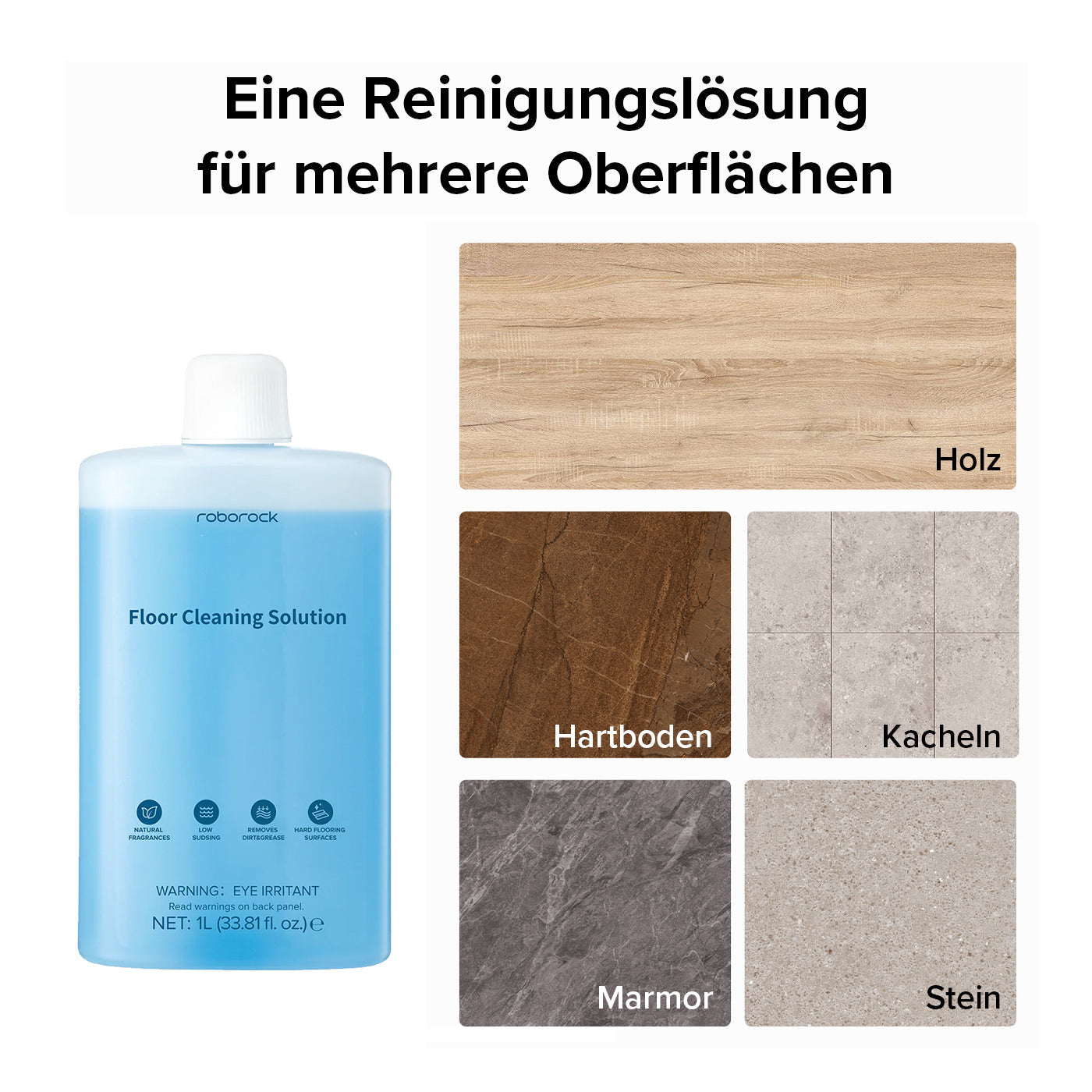 Roborock Bodenreinigungslösung für Saugroboter, Nass- und Trockensauger, 1L