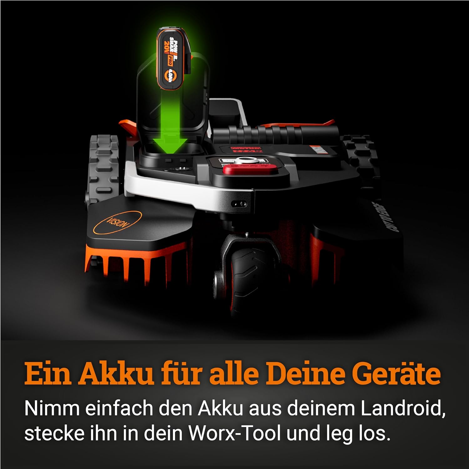 WORX Vision M800 Mähroboter 800 m² ohne Kabel, KI & Igelschutz