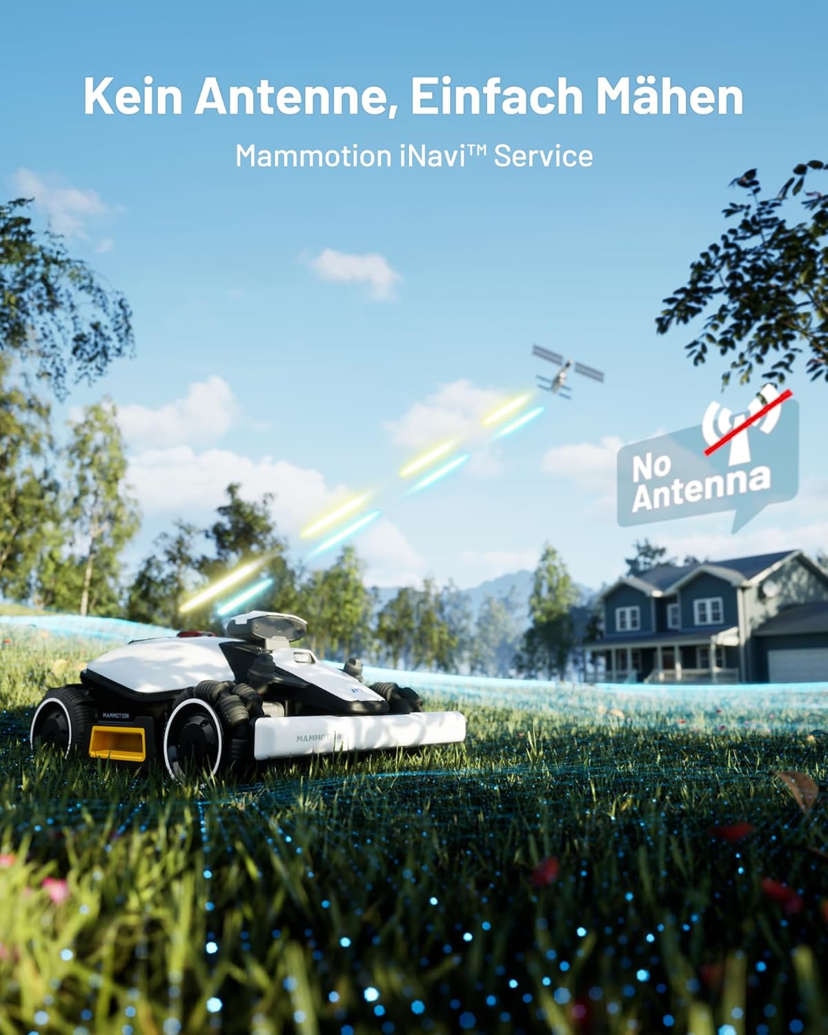 MAMMOTION LUBA mini AWD 1500 Mähroboter 1500 m², NetRTK+Vision, ohne Kabel, 80 % Steigung