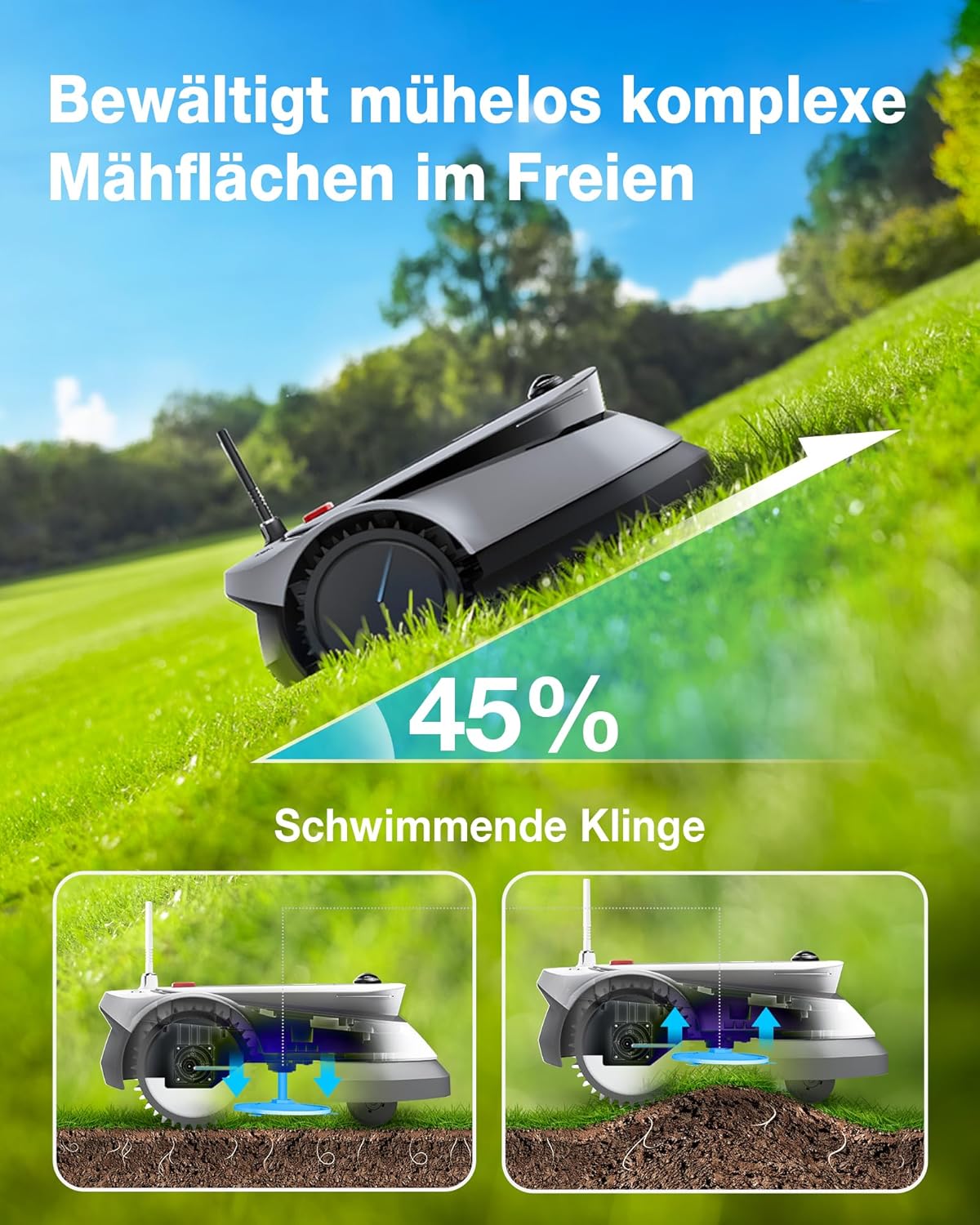 ECOVACS GOAT G1-800 Mähroboter 800 m², ohne Kabel, GPS & Hindernisvermeidung
