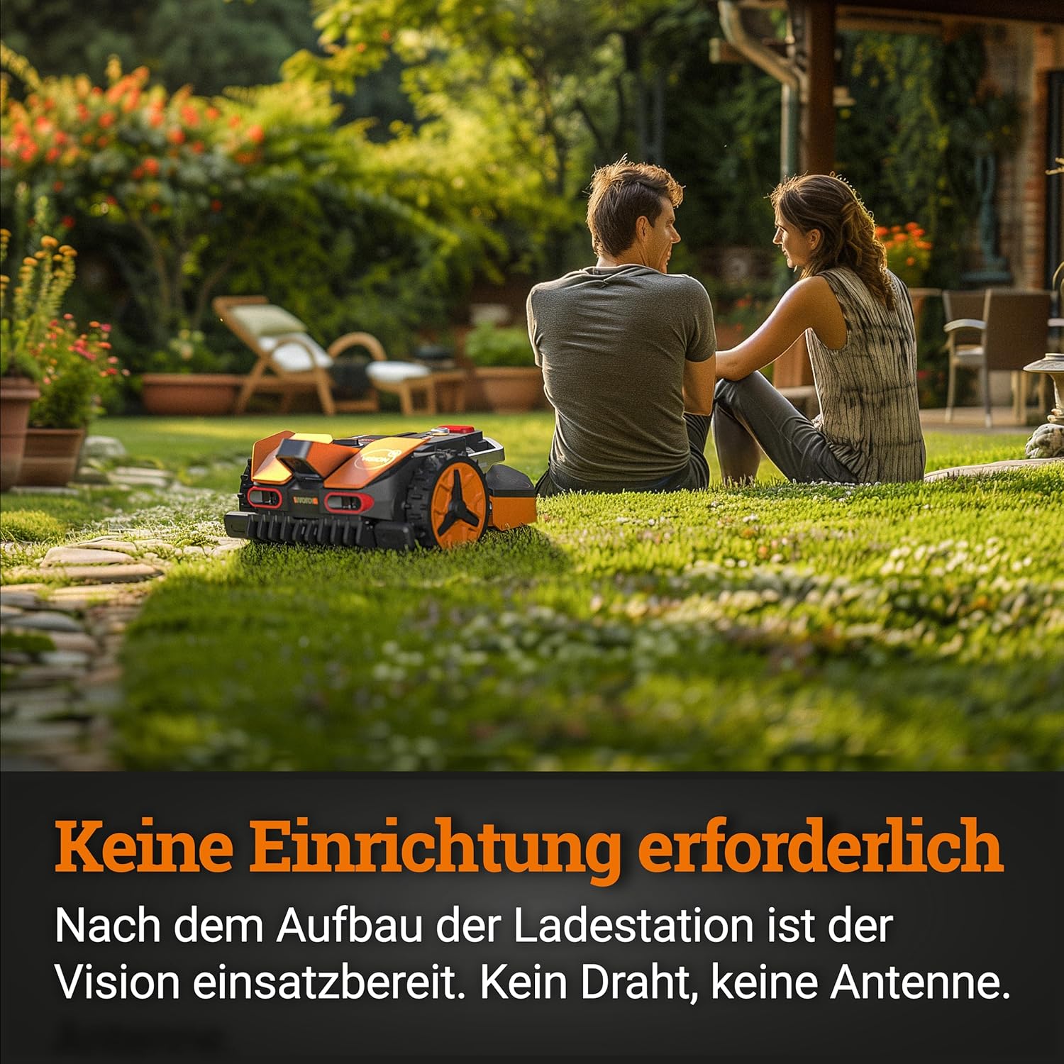 WORX Vision L1600 Mähroboter 1600 m² ohne Kabel, KI & Igelschutz