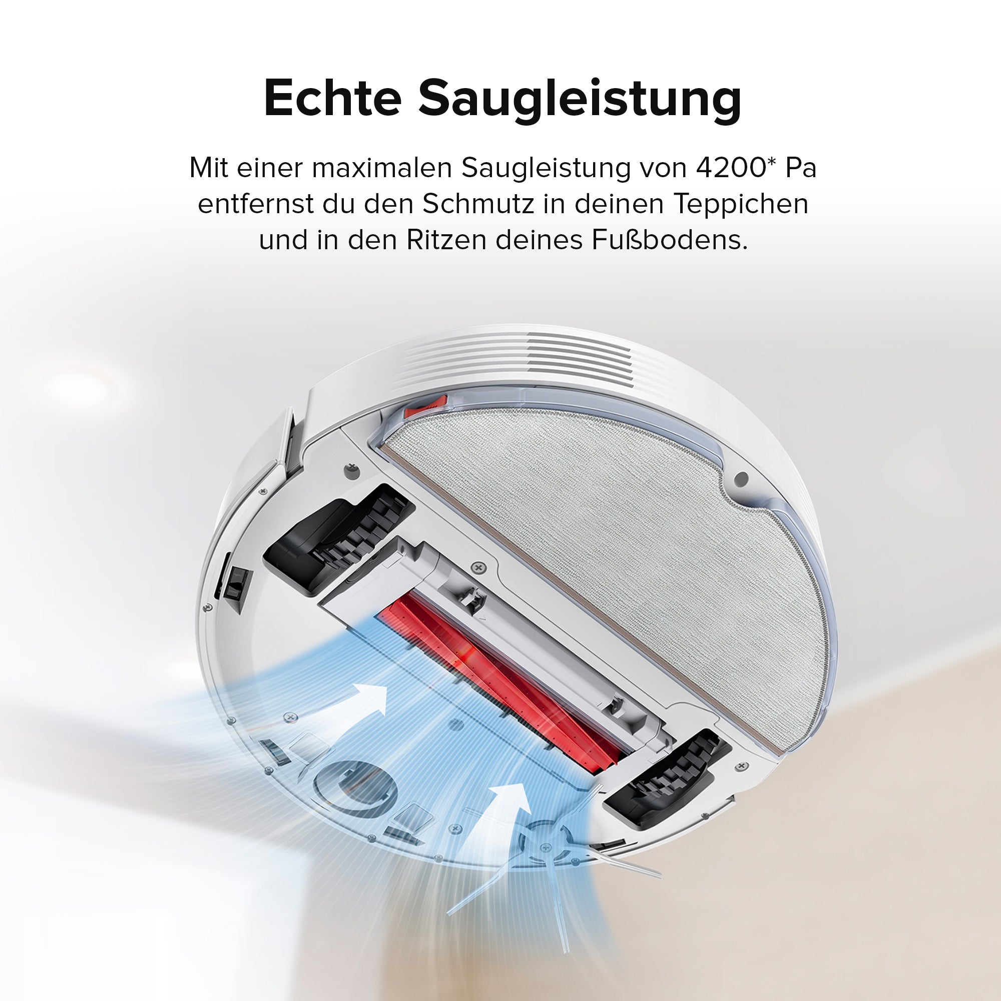 Roborock Q7 Max Saugroboter und Wischmopp mit 4200 Pa Saugleistung.