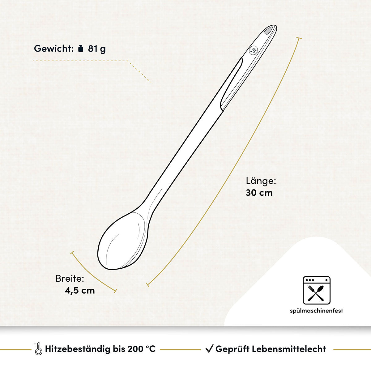 Kochlöffel mit robustem Edelstahlkern