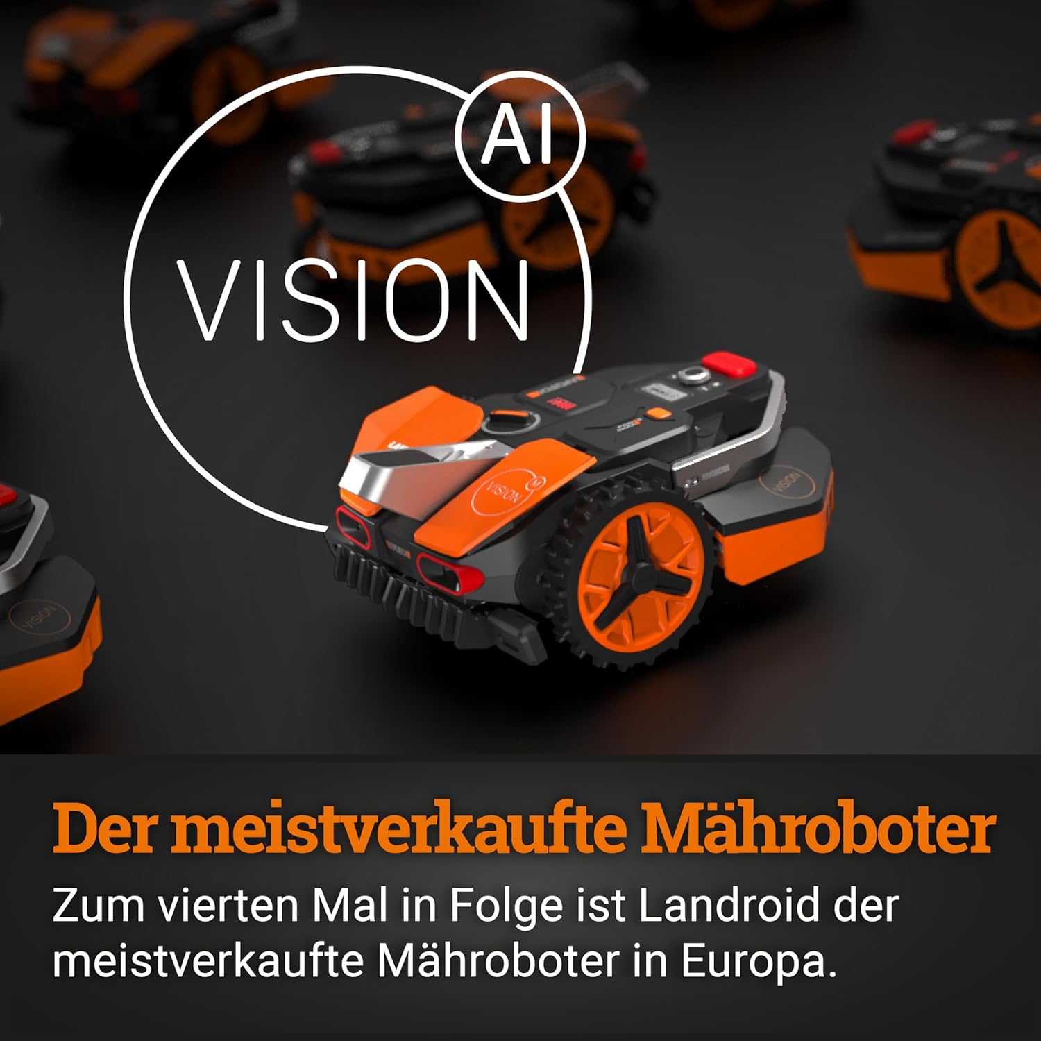 WORX Vision L1600 Mähroboter 1600 m² ohne Kabel, KI & Igelschutz