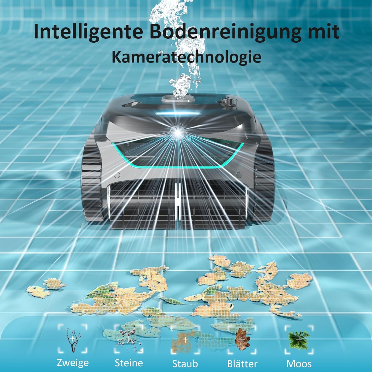 WYBOT C2 Vision AI Kabelloser Poolroboter, Akku, Boden & Wand, Zweischicht-Filter, starke Absaugung, bis 180㎡