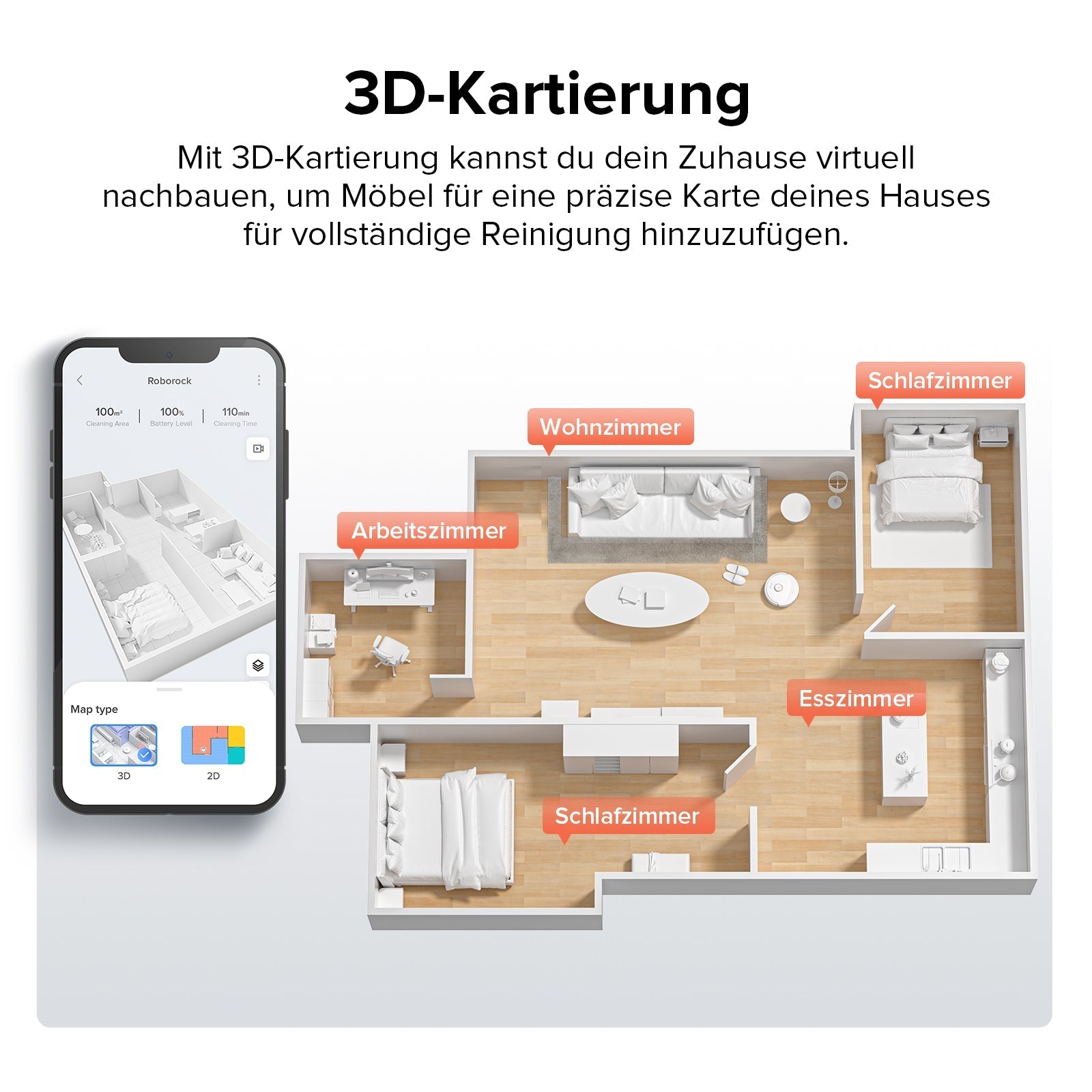 Roborock Q8 Max+ Saug- und Wischroboter mit Auto-Entleerungsstation
