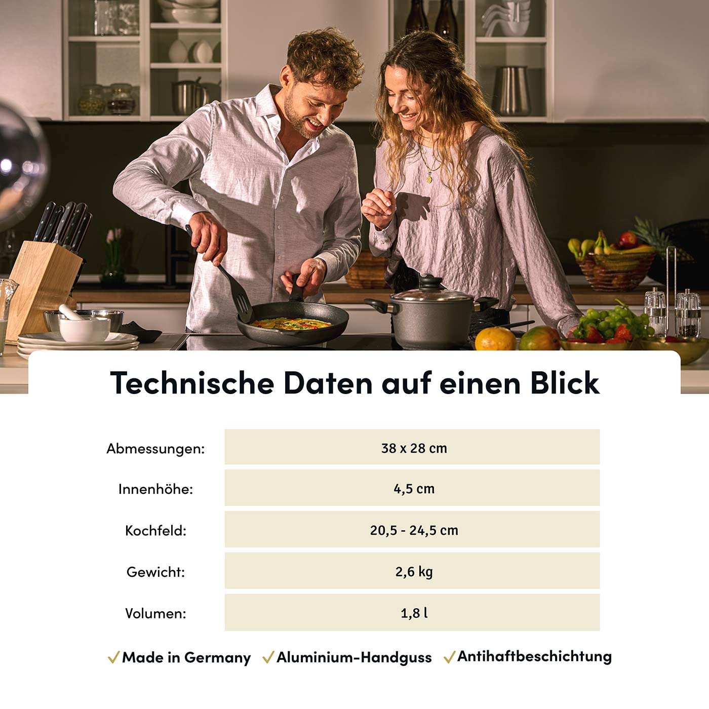 Schnitzelpfanne I Fischpfanne oval 38x28 cm I Deckel optional